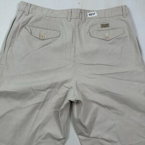 VTG Y2K New Man Baggy Pleated Pants Men 34x30 Tan Chino High Rise Cuffs France